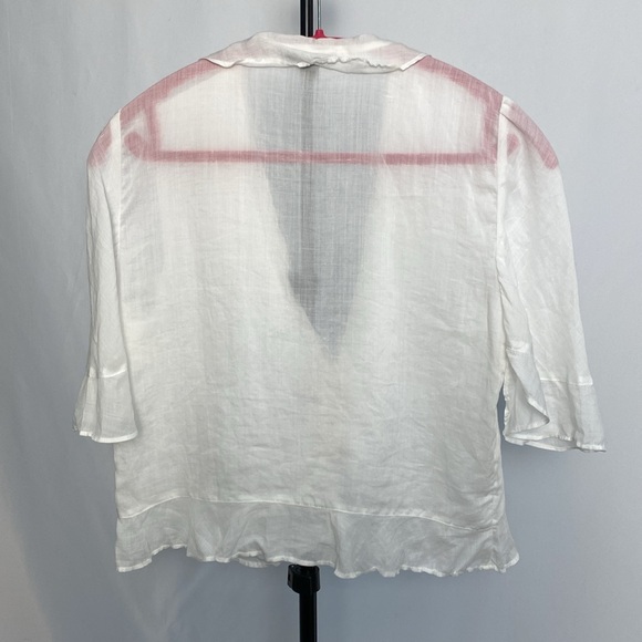 J.Crew White Ruffled blouse - Picture 2 of 6